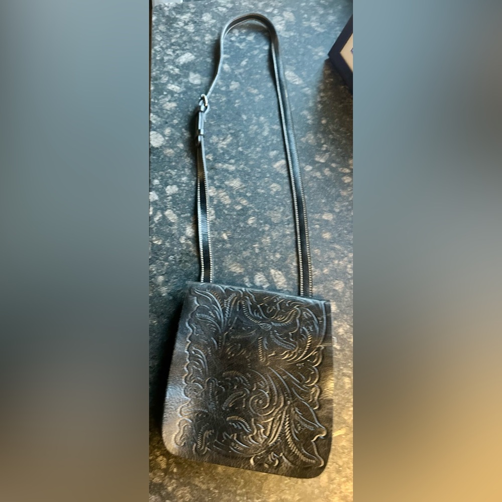 Patricia Nash Black Embossed Crossbody Bag